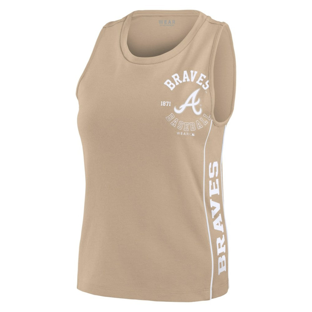 Tan Atlanta Braves WEAR by Erin Andrews Women's Tonal Tank Top