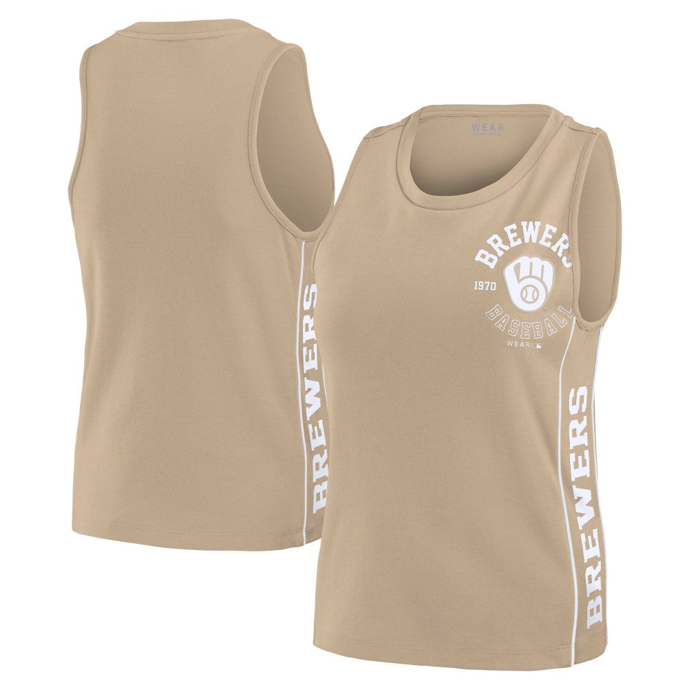 Tan Milwaukee Brewers WEAR by Erin Andrews Women's Tonal Tank Top