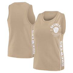 Tan Milwaukee Brewers WEAR by Erin Andrews Women's Tonal Tank Top