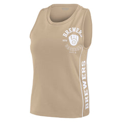 Tan Milwaukee Brewers WEAR by Erin Andrews Women's Tonal Tank Top