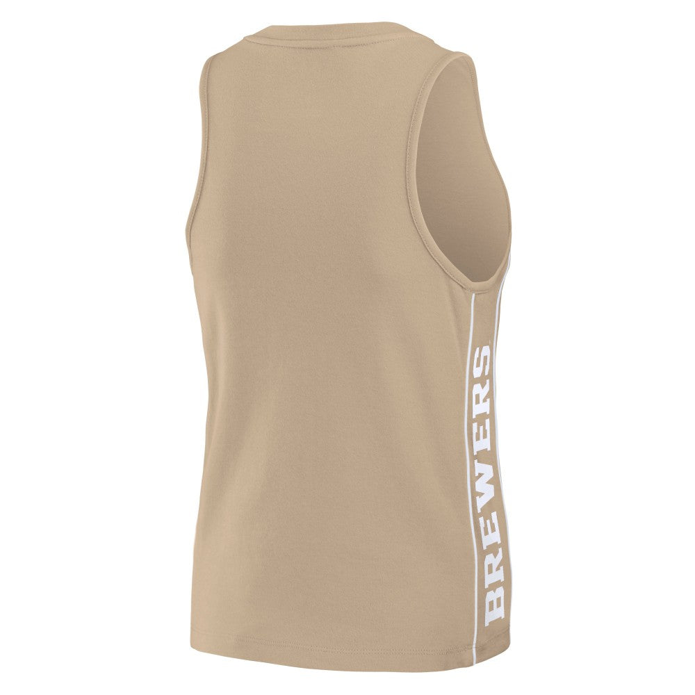Tan Milwaukee Brewers WEAR by Erin Andrews Women's Tonal Tank Top