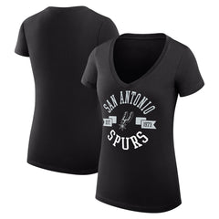 San Antonio Spurs G-III 4Her by Carl Banks Women's Super-Slim Fit Lightweight Large City Logo V-Neck T-Shirt