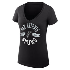 San Antonio Spurs G-III 4Her by Carl Banks Women's Super-Slim Fit Lightweight Large City Logo V-Neck T-Shirt