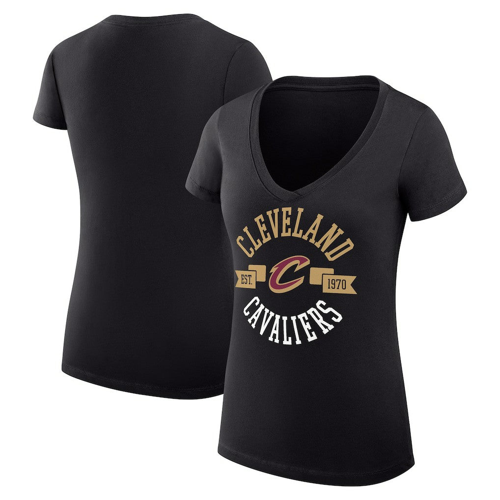 Cleveland Cavaliers G-III 4Her by Carl Banks Women's Super-Slim Fit Lightweight Large City Logo V-Neck T-Shirt sale