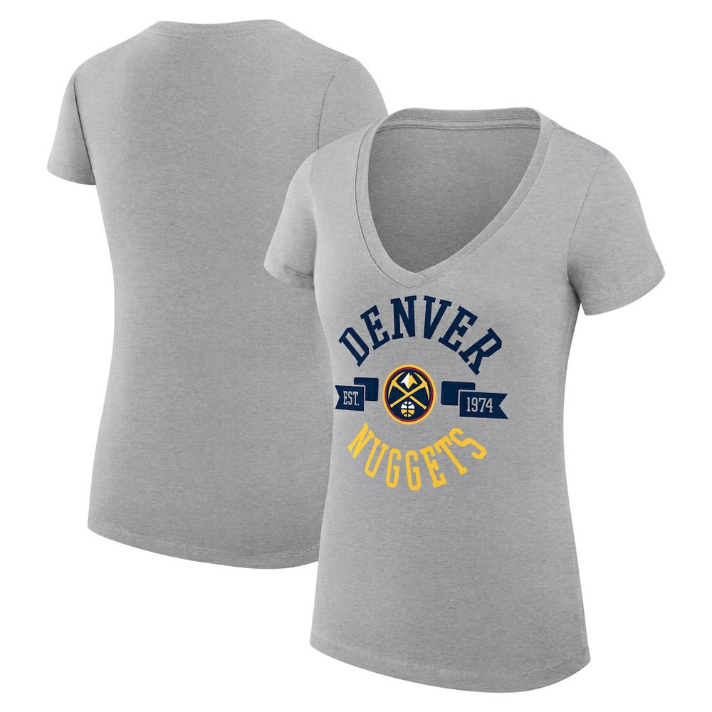 Denver Nuggets G-III 4Her by Carl Banks Women's Super-Slim Fit Lightweight Large City Logo V-Neck T-Shirt sale