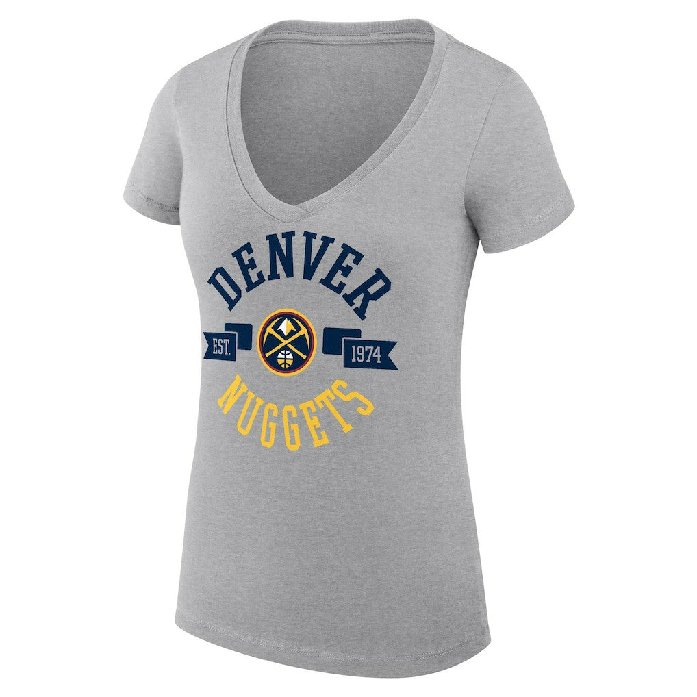 Denver Nuggets G-III 4Her by Carl Banks Women's Super-Slim Fit Lightweight Large City Logo V-Neck T-Shirt sale