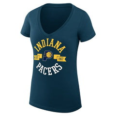 Indiana Pacers G-III 4Her by Carl Banks Women's Super-Slim Fit Lightweight Large City Logo V-Neck T-Shirt
