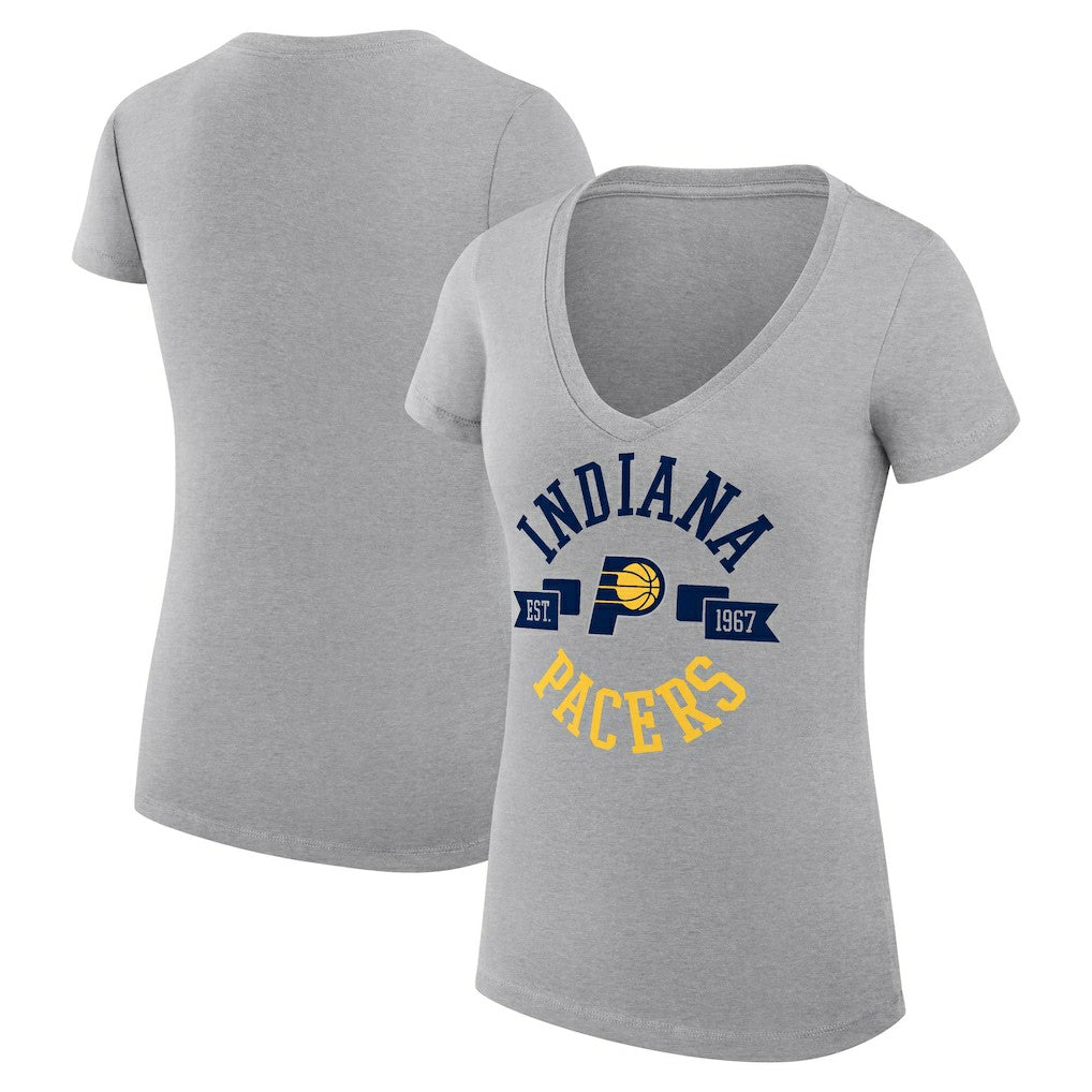Indiana Pacers G-III 4Her by Carl Banks Women's Super-Slim Fit Lightweight Large City Logo V-Neck T-Shirt