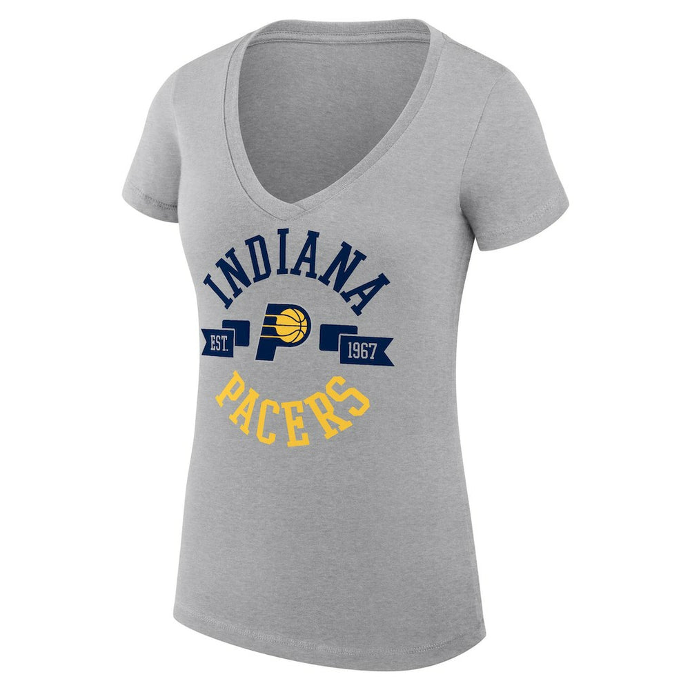 Indiana Pacers G-III 4Her by Carl Banks Women's Super-Slim Fit Lightweight Large City Logo V-Neck T-Shirt