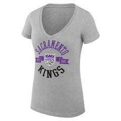 Sacramento Kings G-III 4Her by Carl Banks Women's Super-Slim Fit Lightweight Large City Logo V-Neck T-Shirt