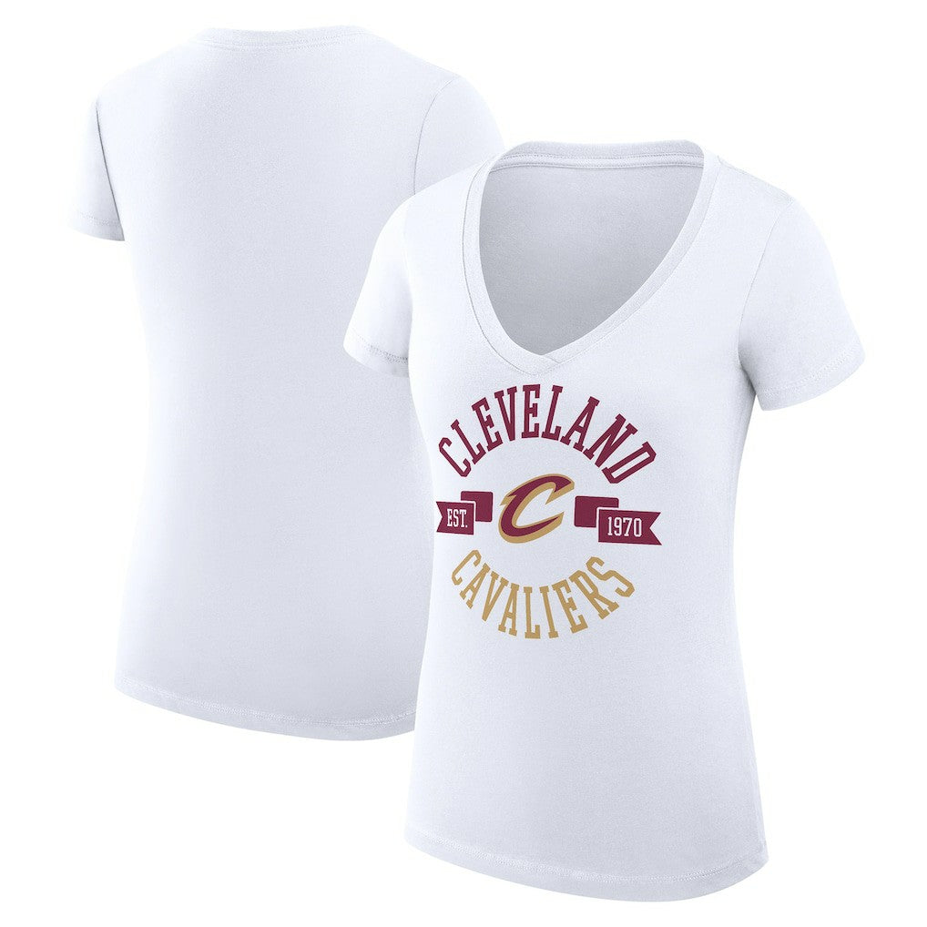 Cleveland Cavaliers G-III 4Her by Carl Banks Women's Super-Slim Fit Lightweight Large City Logo V-Neck T-Shirt sale