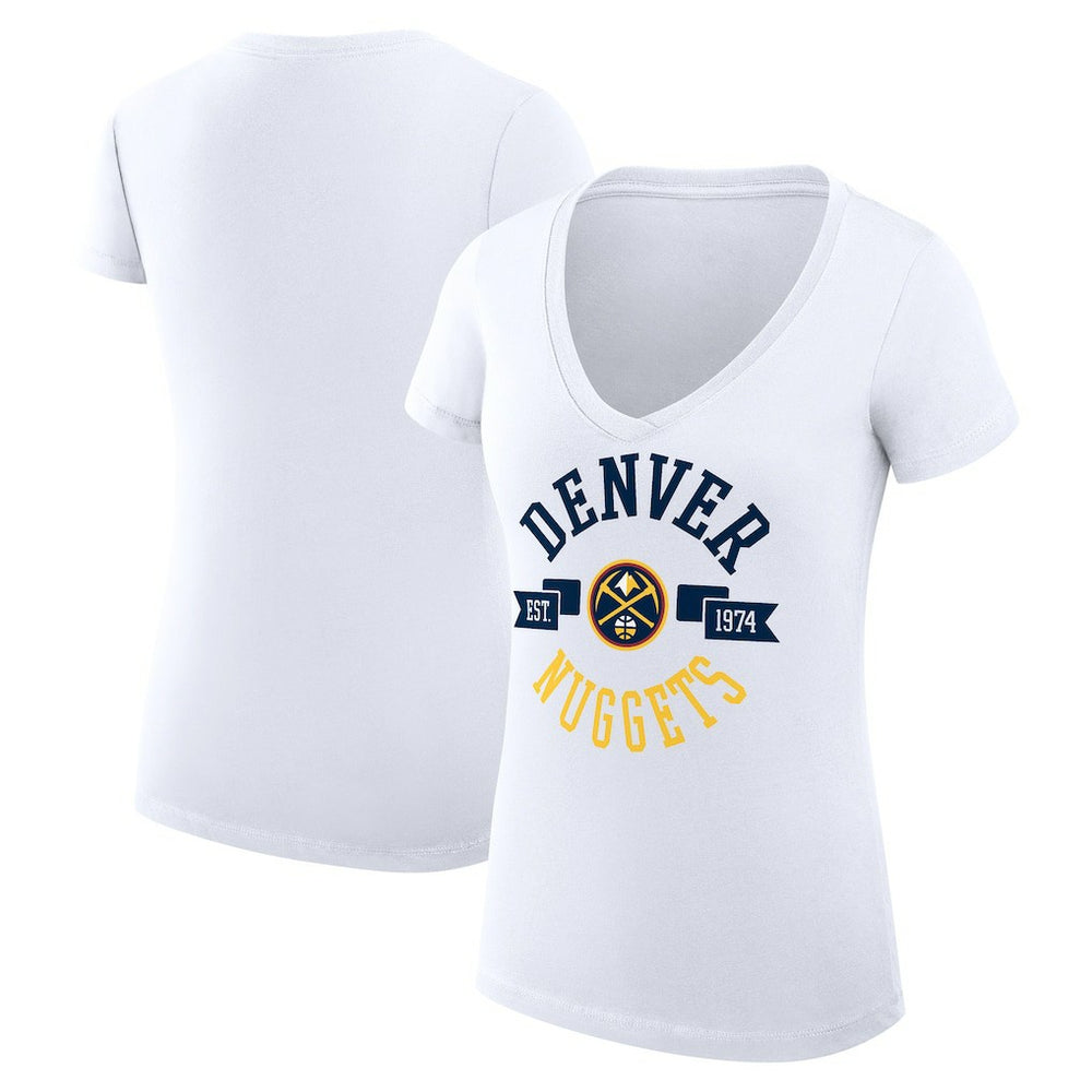 Denver Nuggets G-III 4Her by Carl Banks Women's Super-Slim Fit Lightweight Large City Logo V-Neck T-Shirt sale