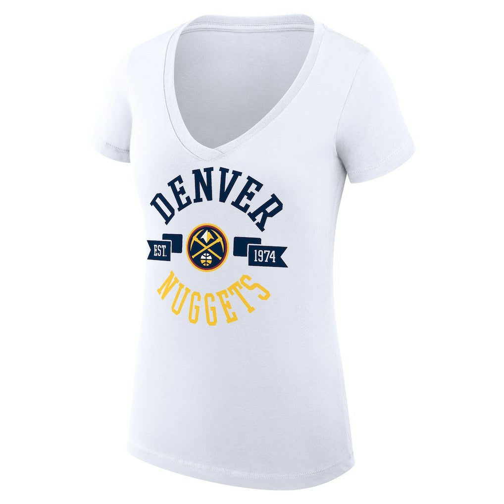 Denver Nuggets G-III 4Her by Carl Banks Women's Super-Slim Fit Lightweight Large City Logo V-Neck T-Shirt sale