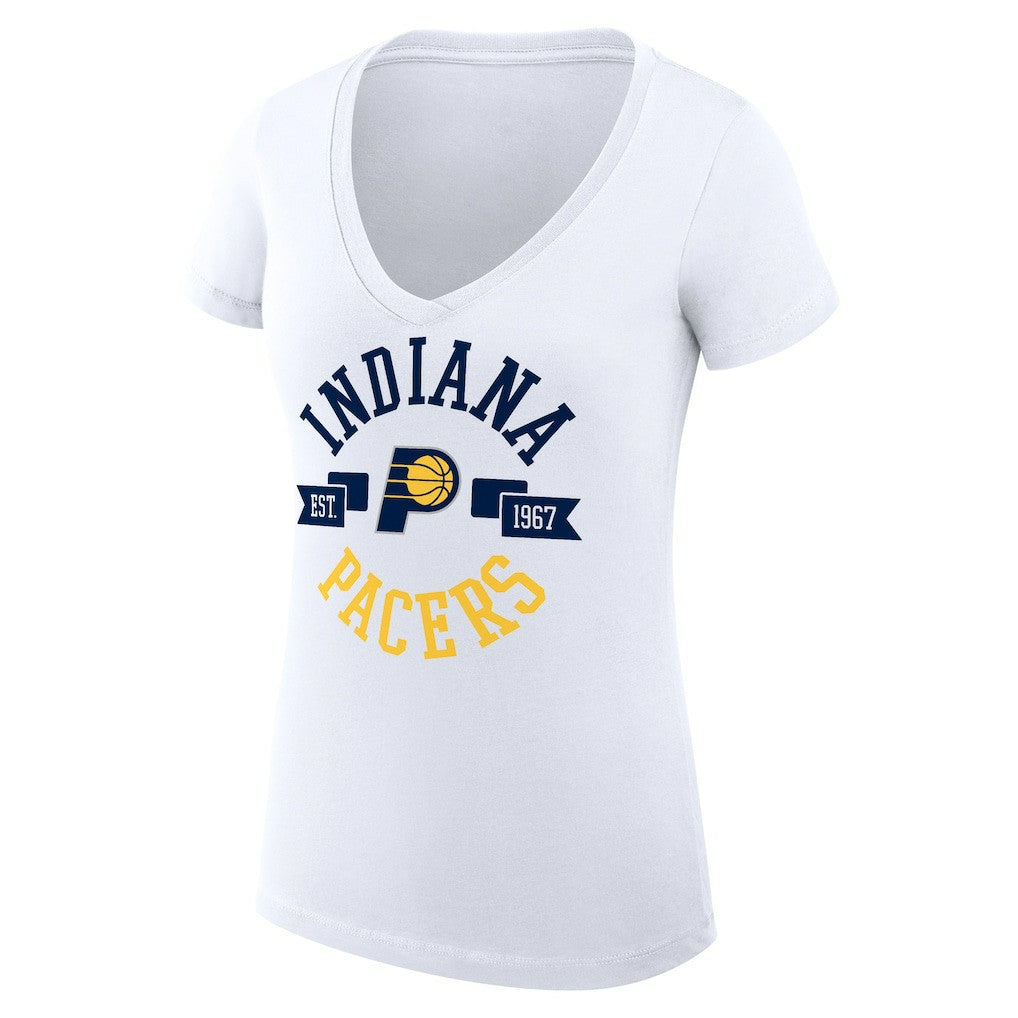 Indiana Pacers G-III 4Her by Carl Banks Women's Super-Slim Fit Lightweight Large City Logo V-Neck T-Shirt