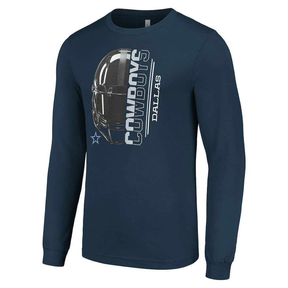 Starter Half Helmet Logo Long Sleeve T-Shirt - Dallas Cowboys T-shirts