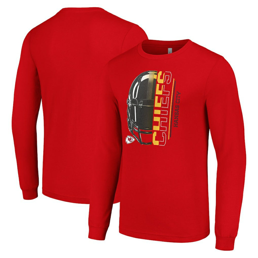 Starter Half Helmet Logo Long Sleeve T-Shirt - Kansas City Chiefs T-shirts