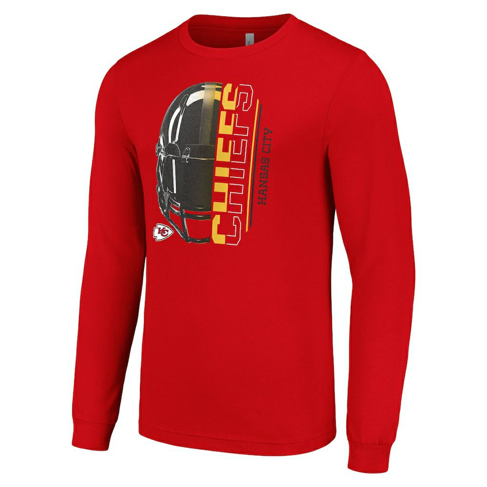 Starter Half Helmet Logo Long Sleeve T-Shirt - Kansas City Chiefs T-shirts