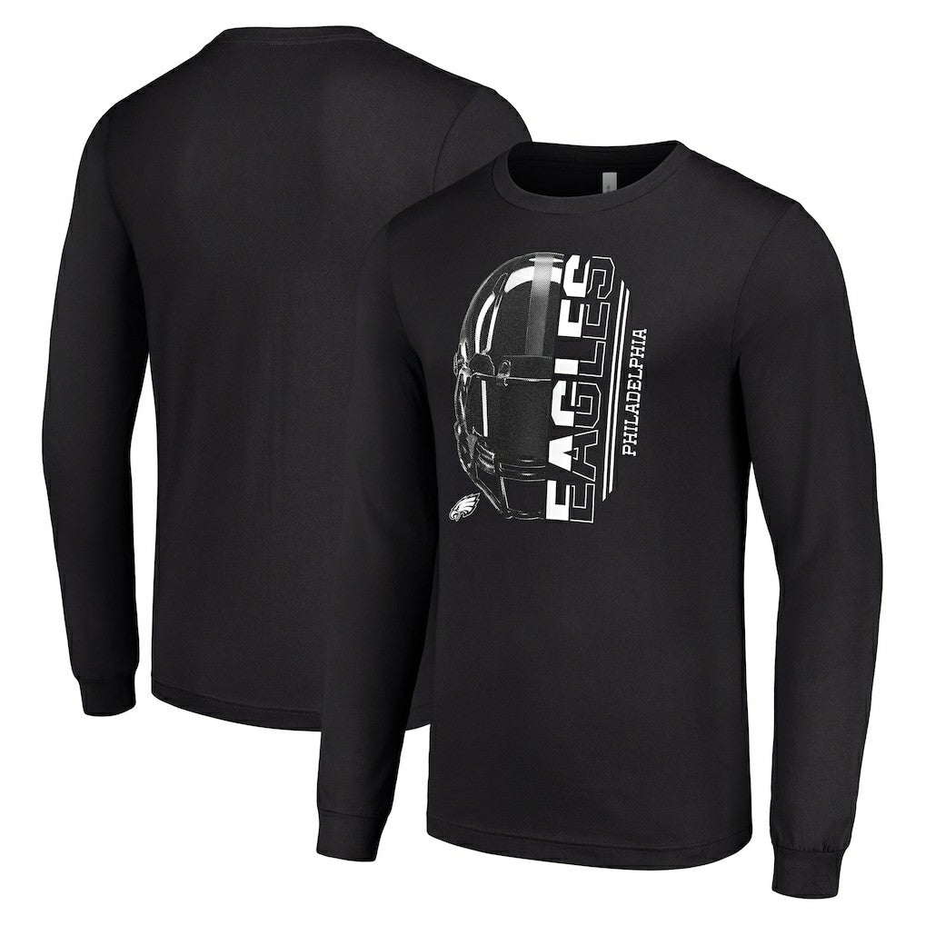Starter Half Helmet Logo Long Sleeve T-Shirt - Philadelphia Eagles T-shirts