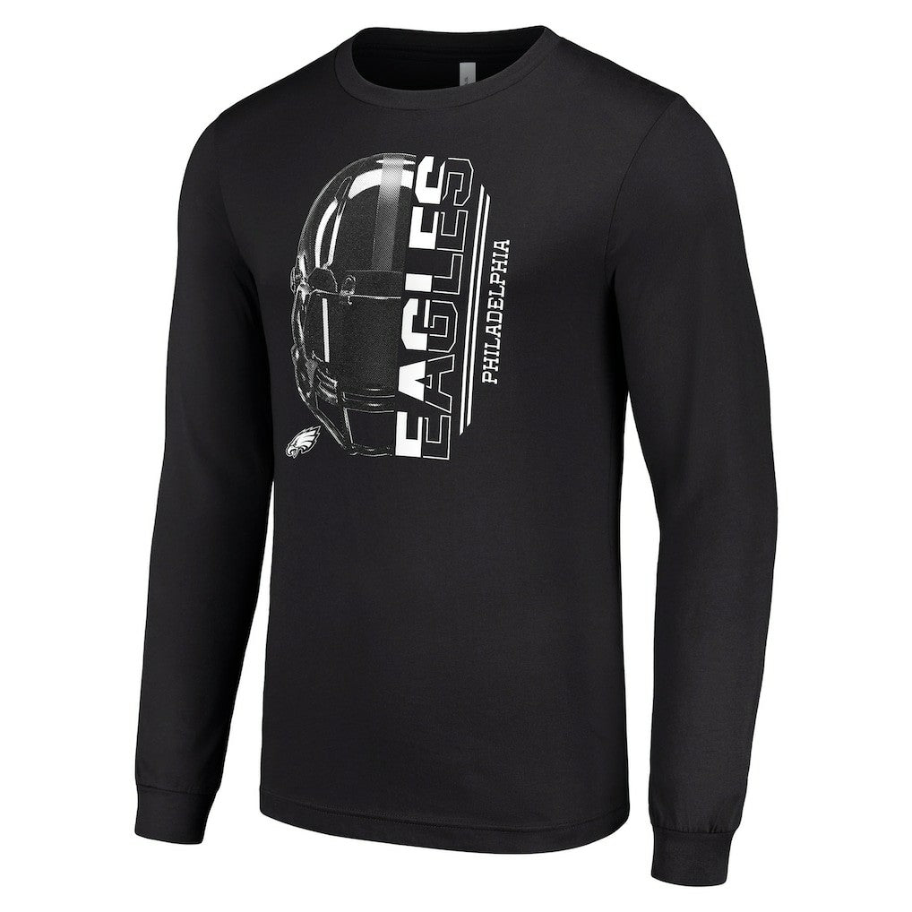 Starter Half Helmet Logo Long Sleeve T-Shirt - Philadelphia Eagles T-shirts