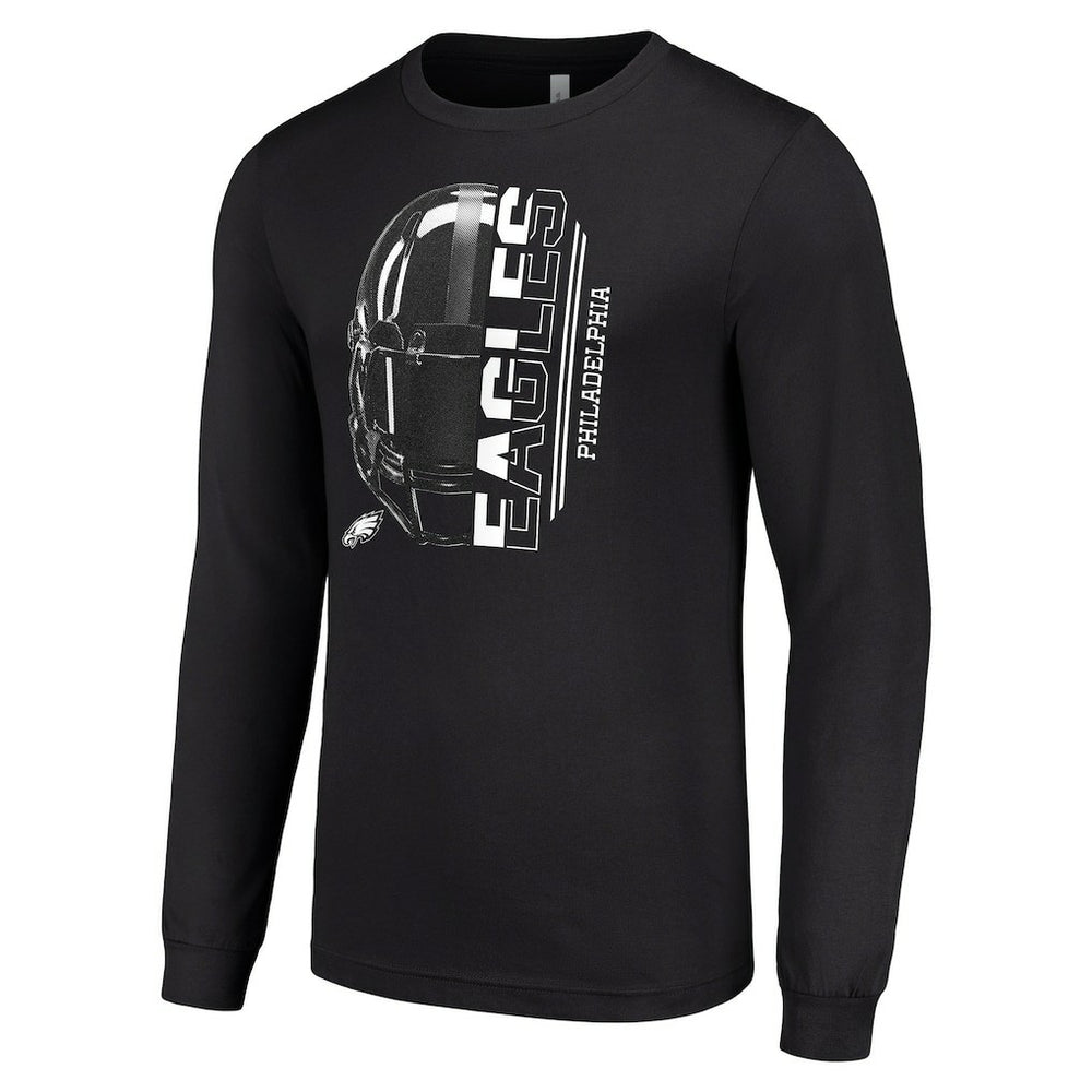 Starter Half Helmet Logo Long Sleeve T-Shirt - Philadelphia Eagles T-shirts