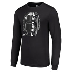 Starter Half Helmet Logo Long Sleeve T-Shirt - Philadelphia Eagles T-shirts