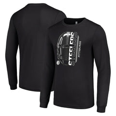 Starter Half Helmet Logo Long Sleeve T-Shirt - Pittsburgh Steelers T-shirts