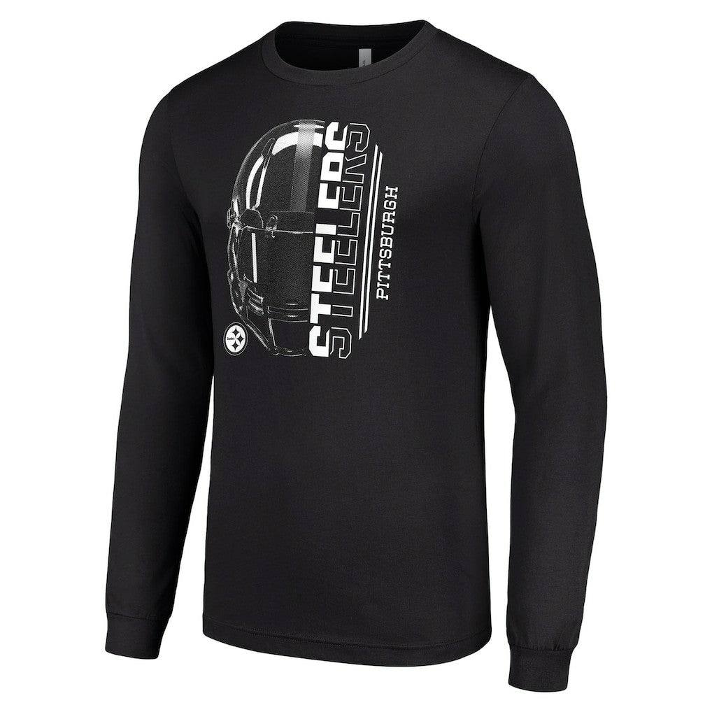 Starter Half Helmet Logo Long Sleeve T-Shirt - Pittsburgh Steelers T-shirts