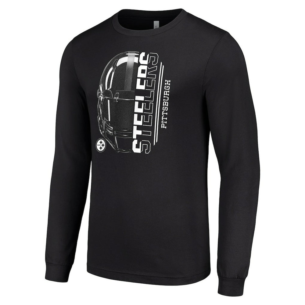 Starter Half Helmet Logo Long Sleeve T-Shirt - Pittsburgh Steelers T-shirts