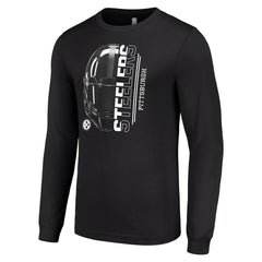 Starter Half Helmet Logo Long Sleeve T-Shirt - Pittsburgh Steelers T-shirts