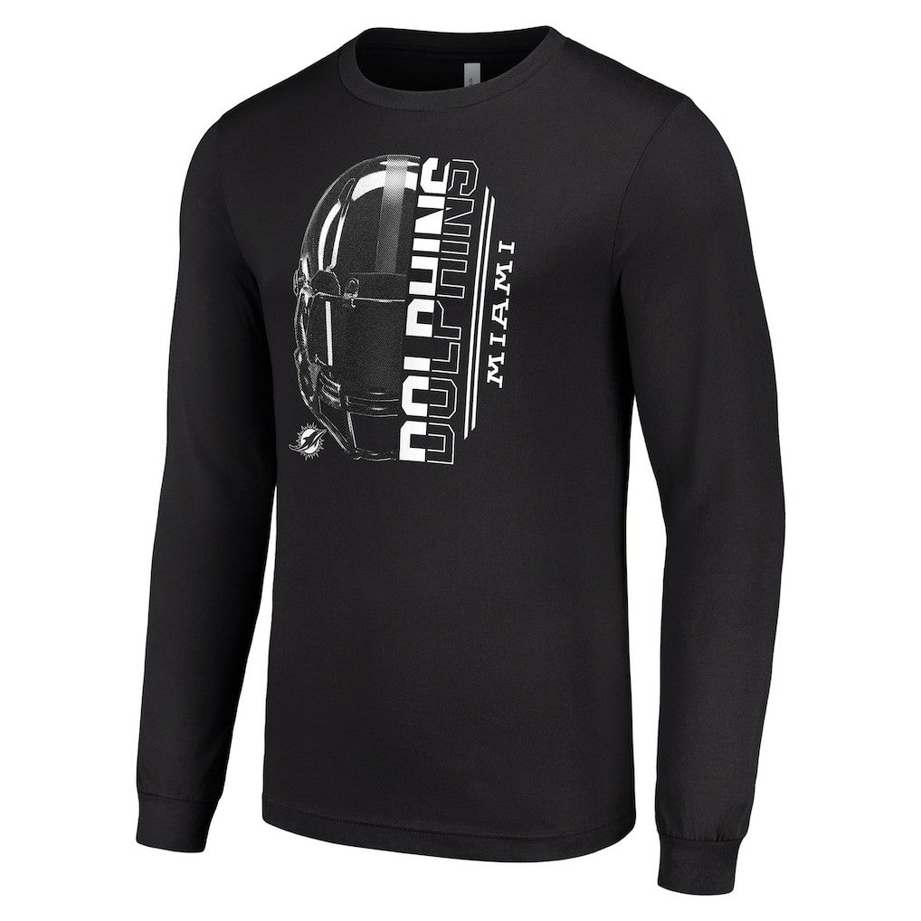 Starter Half Helmet Logo Long Sleeve T-Shirt - Miami Dolphins T-shirts