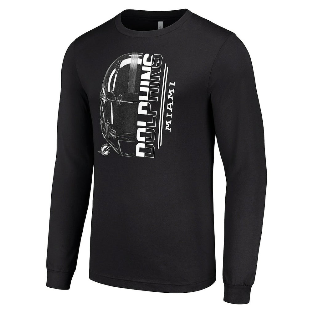 Starter Half Helmet Logo Long Sleeve T-Shirt - Miami Dolphins T-shirts