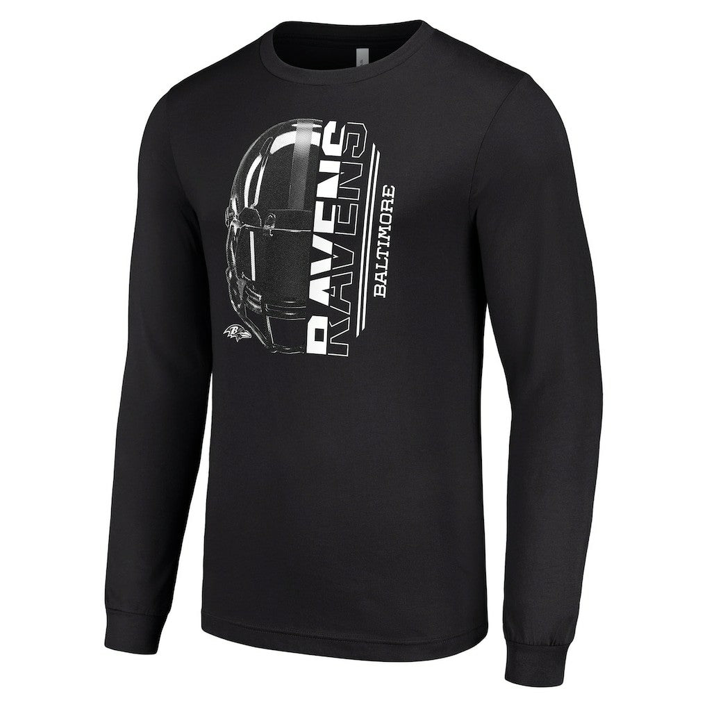 Starter Half Helmet Logo Long Sleeve T-Shirt - Baltimore Ravens T-shirts