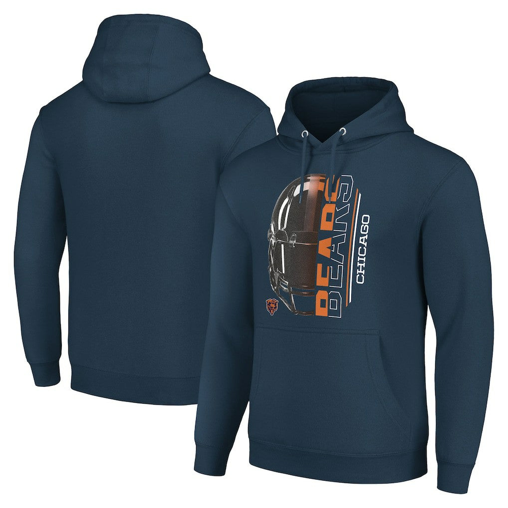Starter Unisex Half Helmet Logo Pullover Hoodie - Chicago Bears Hoodies