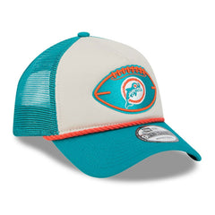 2024 Sideline Historic 9FORTY A-Frame Trucker Adjustable Hat - Miami Dolphins Hats