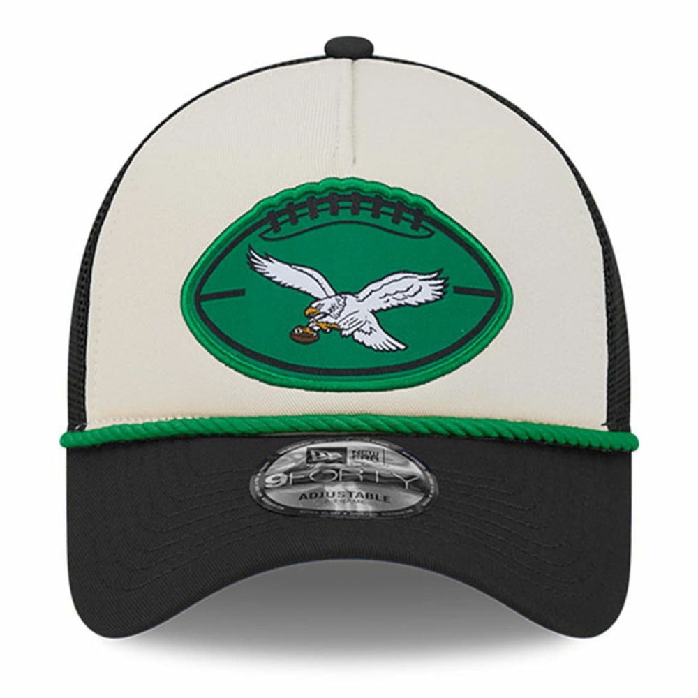 2024 Sideline Historic 9FORTY A-Frame Trucker Adjustable Hat - Philadelphia Eagles Hats