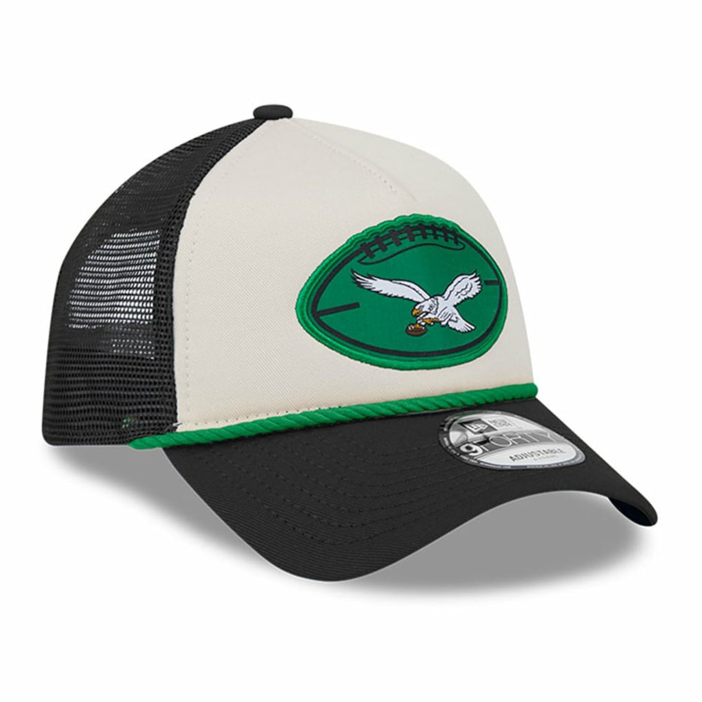 2024 Sideline Historic 9FORTY A-Frame Trucker Adjustable Hat - Philadelphia Eagles Hats