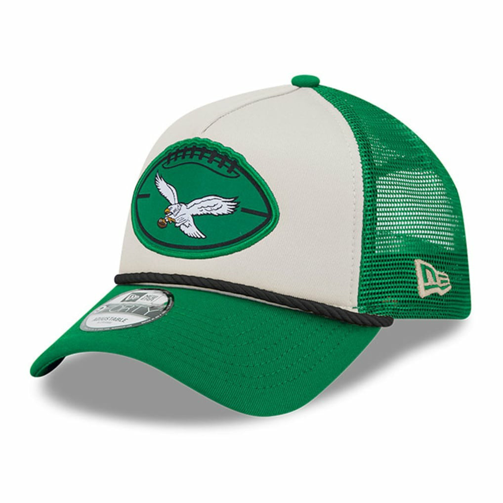2024 Sideline Historic 9FORTY A-Frame Trucker Adjustable Hat - Philadelphia Eagles Hats