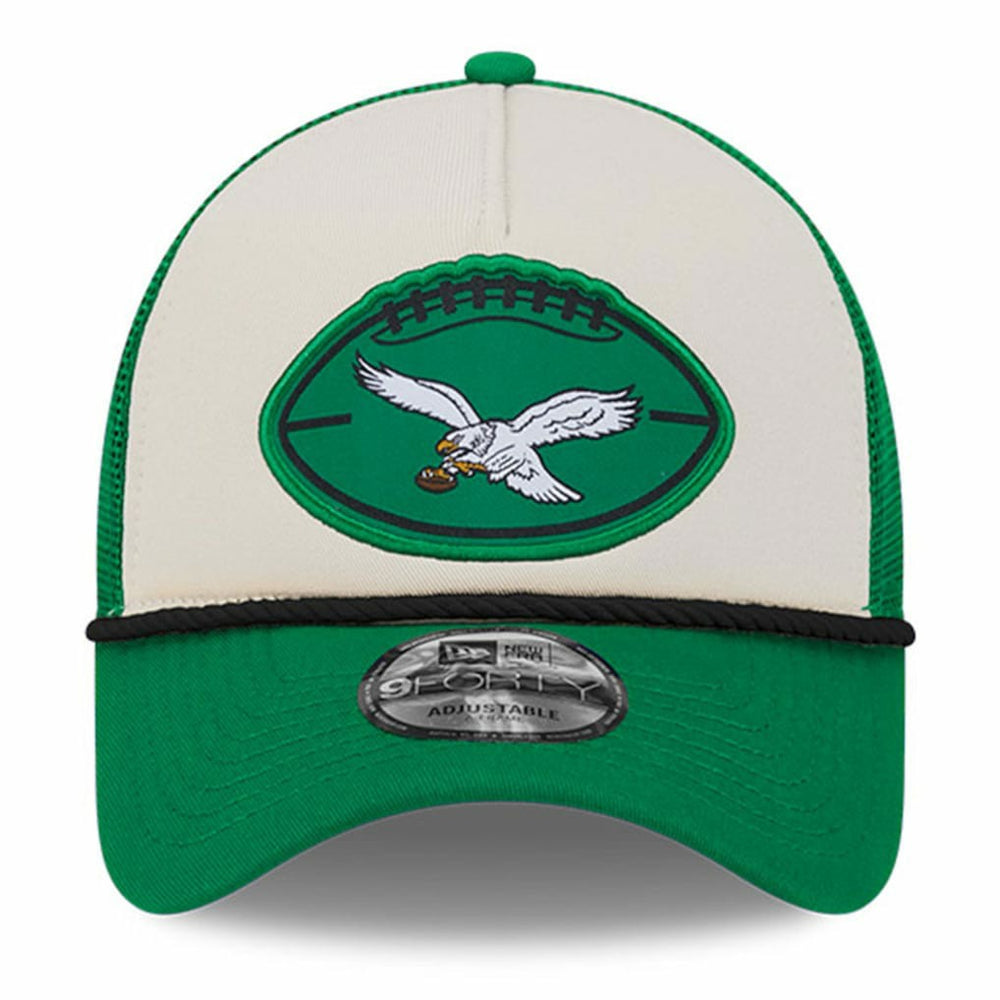 2024 Sideline Historic 9FORTY A-Frame Trucker Adjustable Hat - Philadelphia Eagles Hats