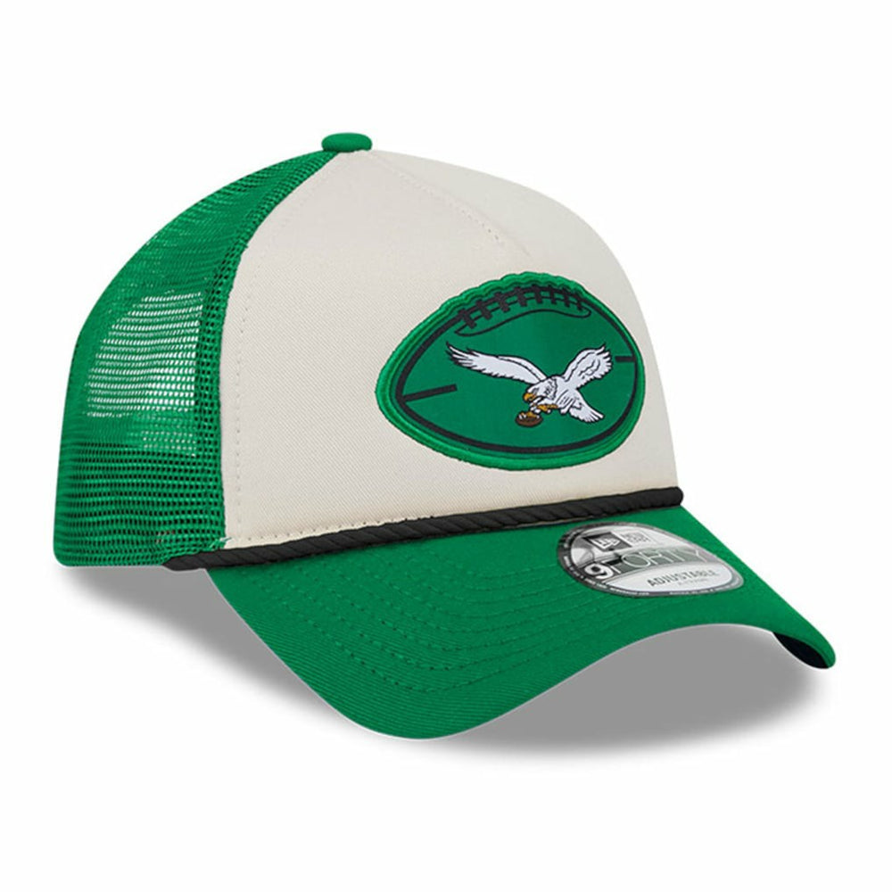 2024 Sideline Historic 9FORTY A-Frame Trucker Adjustable Hat - Philadelphia Eagles Hats