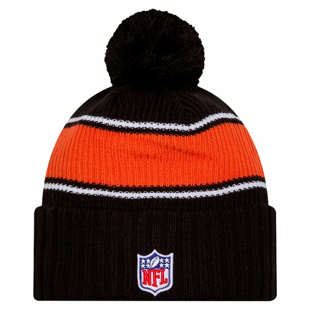2024 Sideline Cuffed Knit Hat with Pom - Cincinnati Bengals Hats