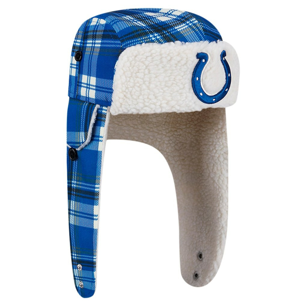 Sideline Plaid Sherpa Trapper Hat - Indianapolis Colts Hats
