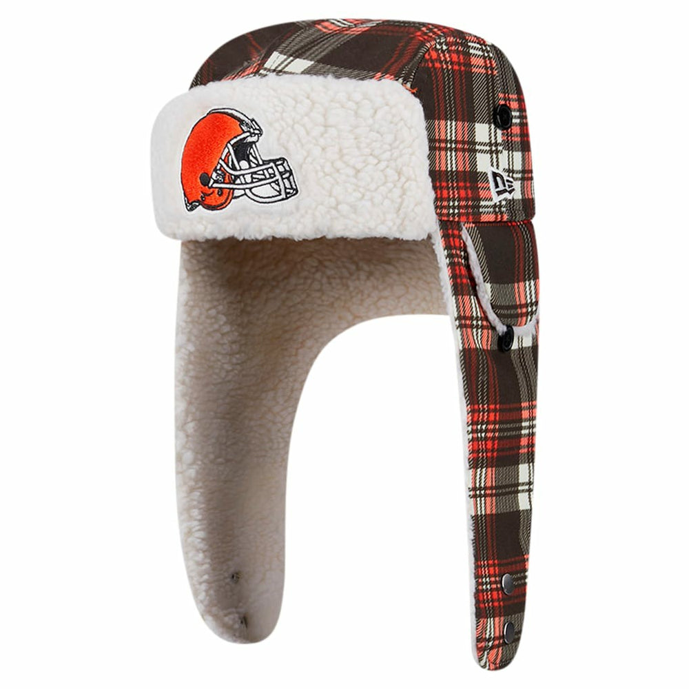 Sideline Plaid Sherpa Trapper Hat - Cleveland Browns Hats