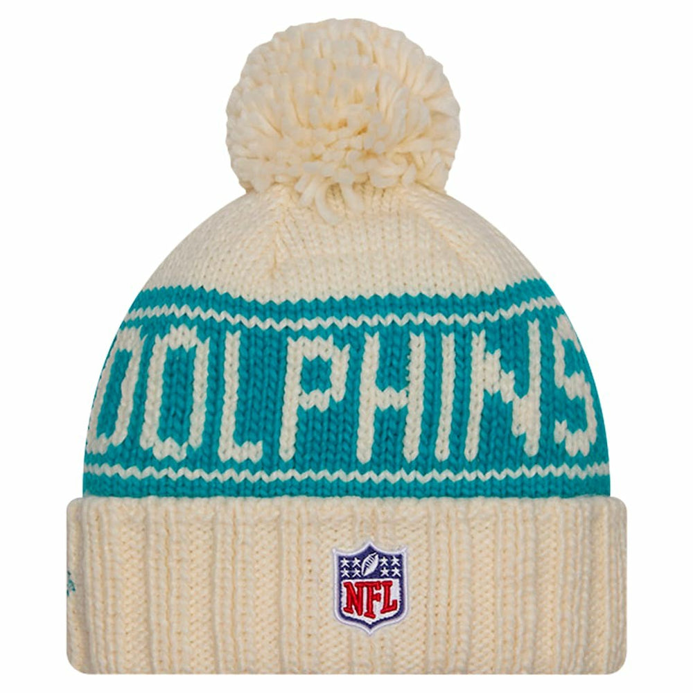 Women's 2024 Sideline Cuffed Knit Hat with Pom - Miami Dolphins Hats