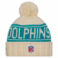 Women's 2024 Sideline Cuffed Knit Hat with Pom - Miami Dolphins Hats
