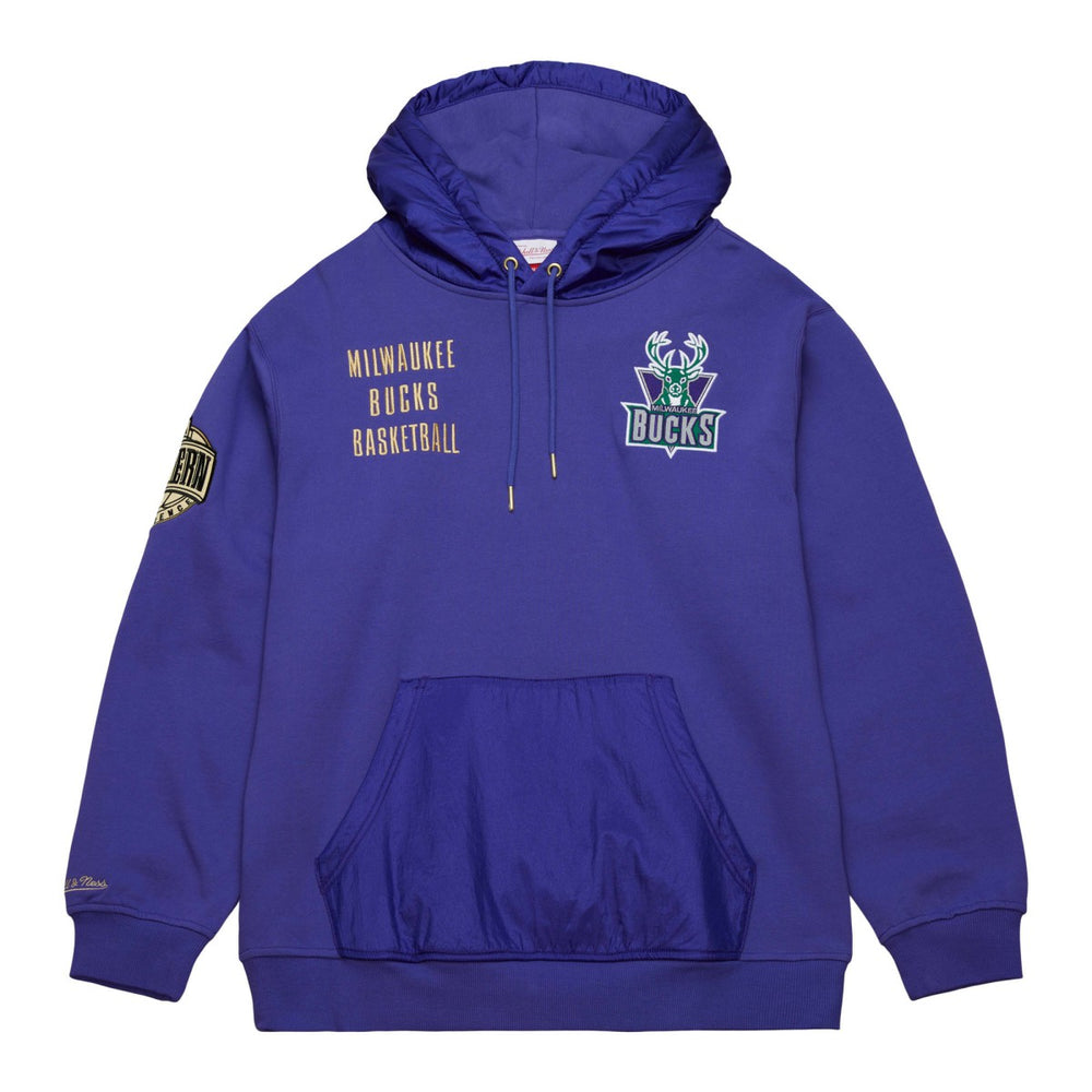 Mitchell & Ness Milwaukee Bucks Team OG 2.0 Vintage Logo Fleece Pullover Hoodie