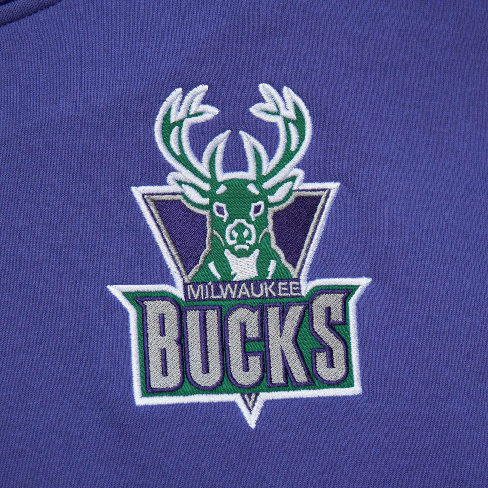 Mitchell & Ness Milwaukee Bucks Team OG 2.0 Vintage Logo Fleece Pullover Hoodie
