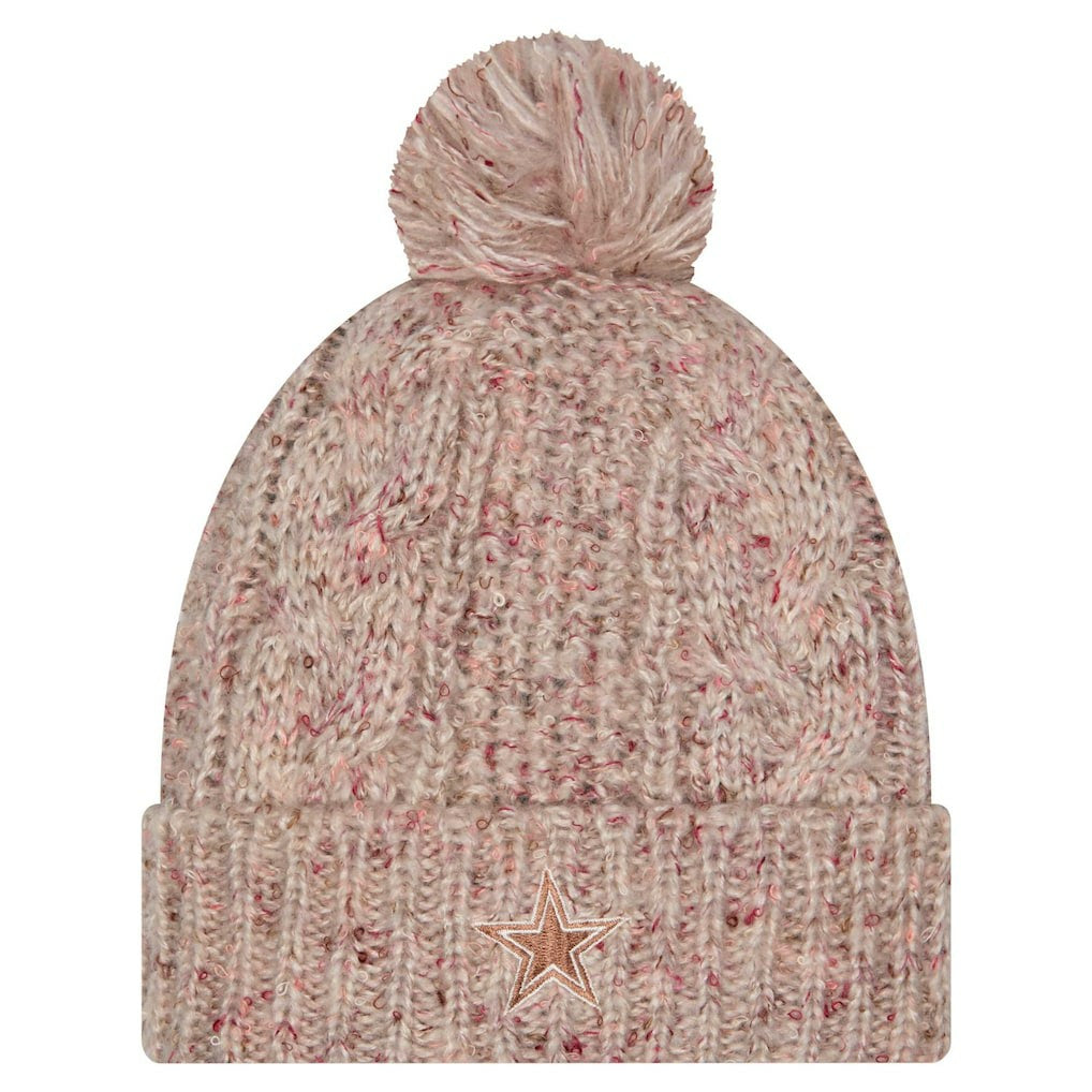 Women's Trendy Tone Cuffed Knit Hat with Pom - Dallas Cowboys Hats
