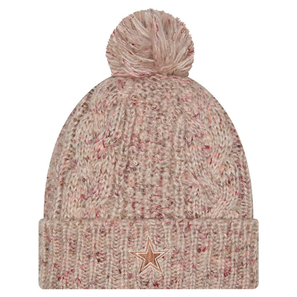 Women's Trendy Tone Cuffed Knit Hat with Pom - Dallas Cowboys Hats