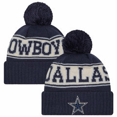 Retro Cuffed Knit Hat with Pom - Dallas Cowboys Hats