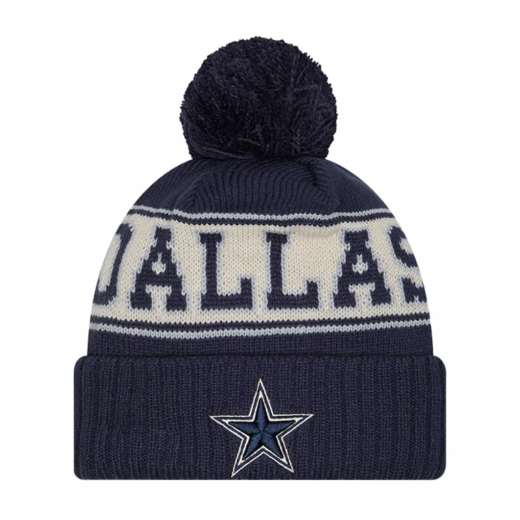 Retro Cuffed Knit Hat with Pom - Dallas Cowboys Hats